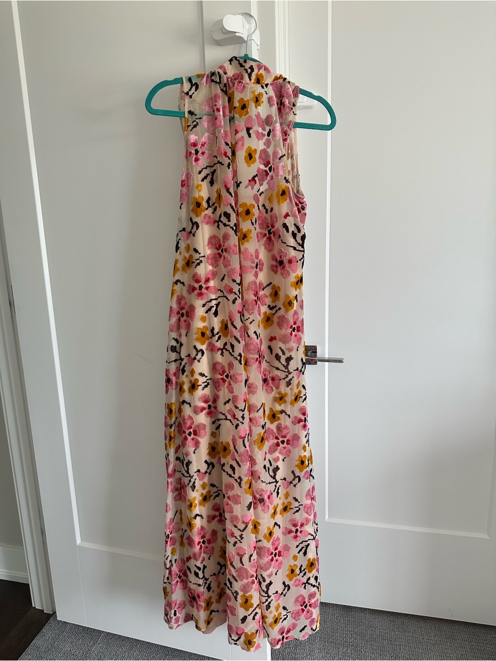 STAUD Pink and Yellow Floral Maxi Dress